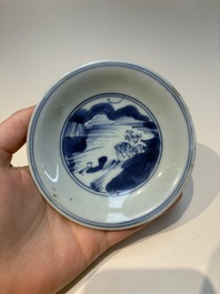 16 Chinese blue and white cups and 24 saucers, various marks, Kangxi and later