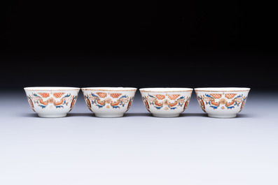 A Chinese armorial export 12-piece tea service with crowned monograms, Qianlong