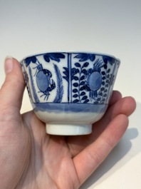 16 Chinese blue and white cups and 24 saucers, various marks, Kangxi and later