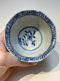 16 Chinese blue and white cups and 24 saucers, various marks, Kangxi and later