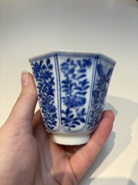 16 Chinese blue and white cups and 24 saucers, various marks, Kangxi and later