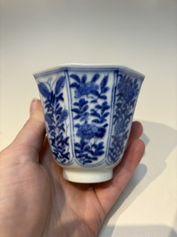16 Chinese blue and white cups and 24 saucers, various marks, Kangxi and later