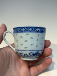 16 Chinese blue and white cups and 24 saucers, various marks, Kangxi and later