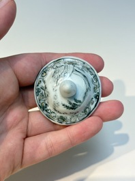 A Chinese grisaille semi-erotic 'La Nourriture' nine-piece tea service, Qianlong