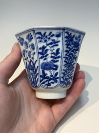16 Chinese blue and white cups and 24 saucers, various marks, Kangxi and later