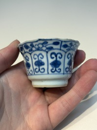 16 Chinese blue and white cups and 24 saucers, various marks, Kangxi and later