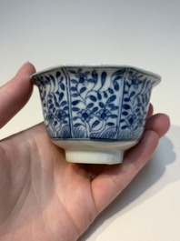 16 Chinese blue and white cups and 24 saucers, various marks, Kangxi and later