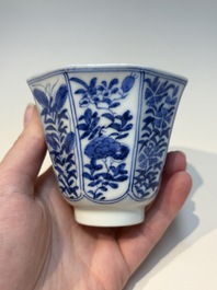 16 Chinese blue and white cups and 24 saucers, various marks, Kangxi and later