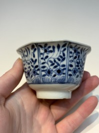 16 Chinese blue and white cups and 24 saucers, various marks, Kangxi and later