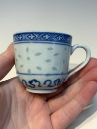 16 Chinese blue and white cups and 24 saucers, various marks, Kangxi and later