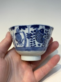 16 Chinese blue and white cups and 24 saucers, various marks, Kangxi and later