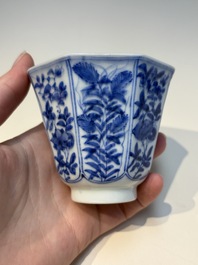 16 Chinese blue and white cups and 24 saucers, various marks, Kangxi and later