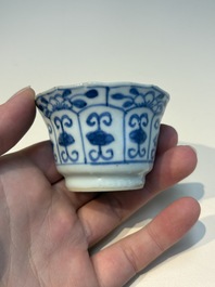 16 Chinese blue and white cups and 24 saucers, various marks, Kangxi and later