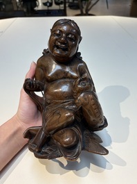 Six Chinese wooden and bamboo carvings, 19/20th C.