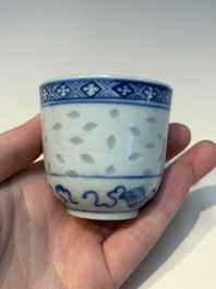 16 Chinese blue and white cups and 24 saucers, various marks, Kangxi and later