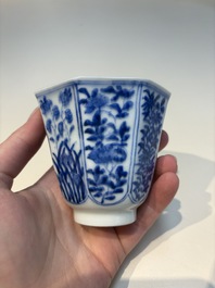 16 Chinese blue and white cups and 24 saucers, various marks, Kangxi and later