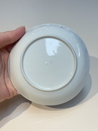 A Chinese grisaille semi-erotic 'La Nourriture' nine-piece tea service, Qianlong