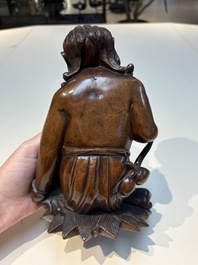 Six Chinese wooden and bamboo carvings, 19/20th C.