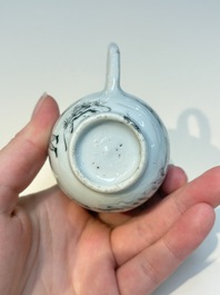 A Chinese grisaille semi-erotic 'La Nourriture' nine-piece tea service, Qianlong