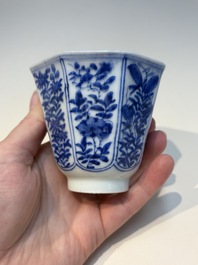 16 Chinese blue and white cups and 24 saucers, various marks, Kangxi and later