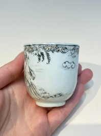 A Chinese grisaille semi-erotic 'La Nourriture' nine-piece tea service, Qianlong
