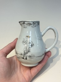 A Chinese grisaille semi-erotic 'La Nourriture' nine-piece tea service, Qianlong