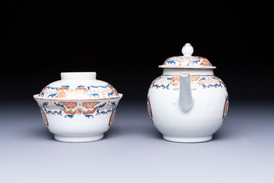A Chinese armorial export 12-piece tea service with crowned monograms, Qianlong