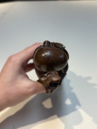 Six Chinese wooden and bamboo carvings, 19/20th C.
