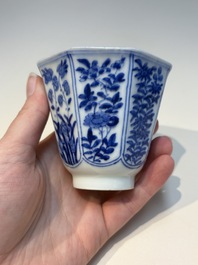 16 Chinese blue and white cups and 24 saucers, various marks, Kangxi and later