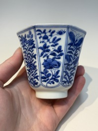 16 Chinese blue and white cups and 24 saucers, various marks, Kangxi and later