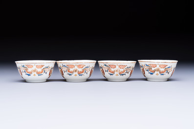 A Chinese armorial export 12-piece tea service with crowned monograms, Qianlong