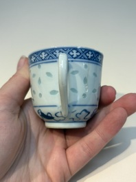 16 Chinese blue and white cups and 24 saucers, various marks, Kangxi and later