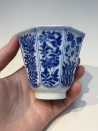 16 Chinese blue and white cups and 24 saucers, various marks, Kangxi and later