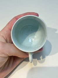 A Chinese grisaille semi-erotic 'La Nourriture' nine-piece tea service, Qianlong