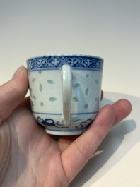 16 Chinese blue and white cups and 24 saucers, various marks, Kangxi and later