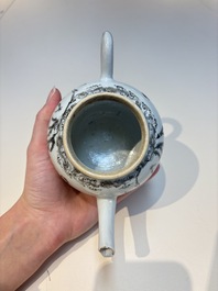A Chinese grisaille semi-erotic 'La Nourriture' nine-piece tea service, Qianlong