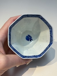 16 Chinese blue and white cups and 24 saucers, various marks, Kangxi and later