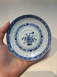 16 Chinese blue and white cups and 24 saucers, various marks, Kangxi and later