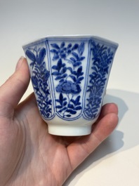 16 Chinese blue and white cups and 24 saucers, various marks, Kangxi and later