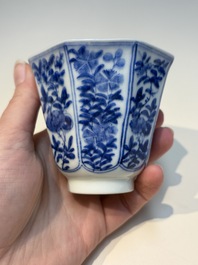 16 Chinese blue and white cups and 24 saucers, various marks, Kangxi and later