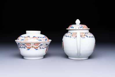 A Chinese armorial export 12-piece tea service with crowned monograms, Qianlong