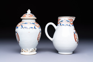 A Chinese armorial export 12-piece tea service with crowned monograms, Qianlong