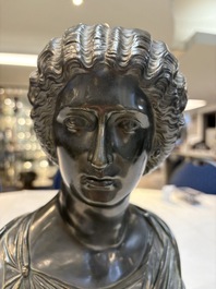 A parcel-gilt bronze bust of a Roman woman, possibly Livia Drusilla or Agrippina the Elder, France, Empire period, early 19th C.
