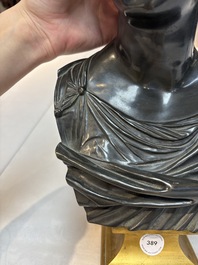 A parcel-gilt bronze bust of a Roman woman, possibly Livia Drusilla or Agrippina the Elder, France, Empire period, early 19th C.