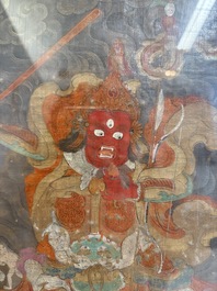 A fine Tibetan 'Begtse Chen' thangka, 18th C.