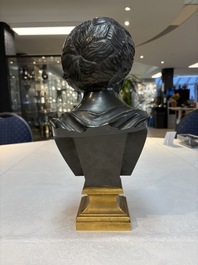 A parcel-gilt bronze bust of a Roman woman, possibly Livia Drusilla or Agrippina the Elder, France, Empire period, early 19th C.
