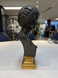 A parcel-gilt bronze bust of a Roman woman, possibly Livia Drusilla or Agrippina the Elder, France, Empire period, early 19th C.
