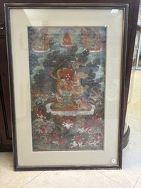 A fine Tibetan 'Begtse Chen' thangka, 18th C.
