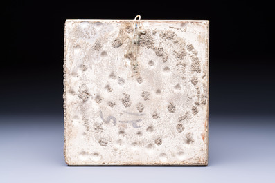 A square polychrome Iznik 'Saz Leaf' tile, Turkey, 19th C.