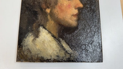 Jakob Smits (1855-1928): 'Malvina', oil on canvas and panel, signed, 1888-1899